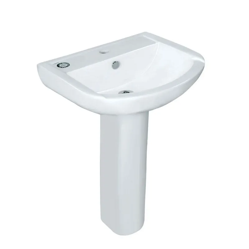 Jaquar Aria Wall Hung Basin with Full Pedestal White finish