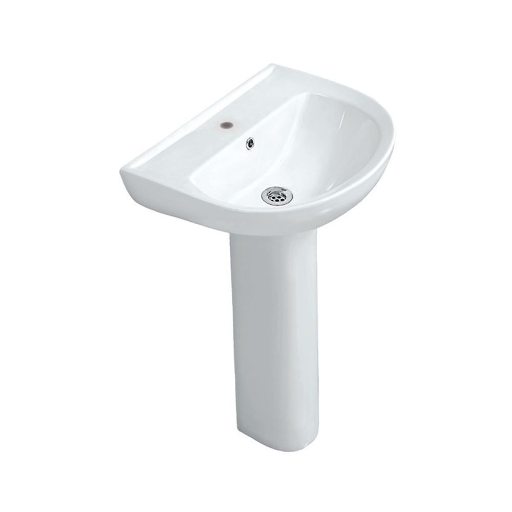Jaquar Florentine Wall Hung Basin with full pedestal White finish