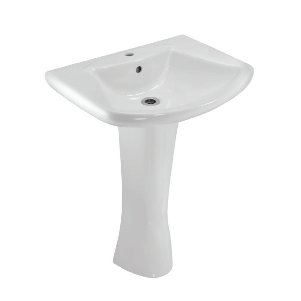 Jaquar Lyric Wall Hung Basin with full pedestal White finish
