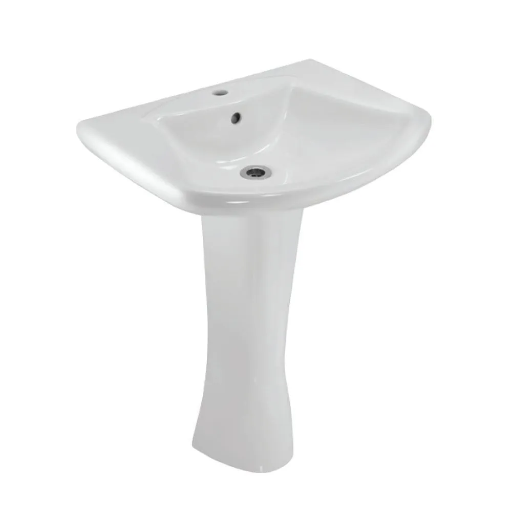 Jaquar Lyric Wall Hung Basin with full pedestal White finish
