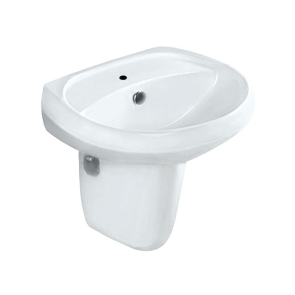 Jaquar Solo Wall Hung Basin with half pedestal White finish