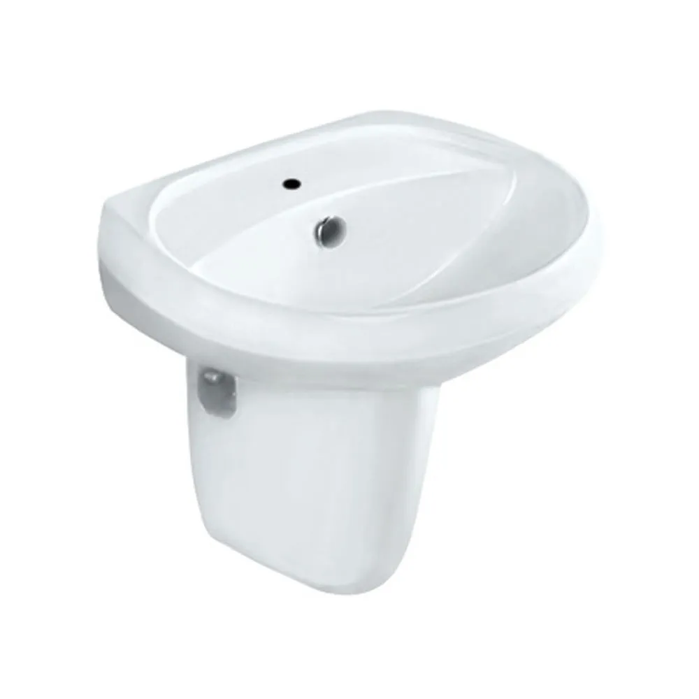 Jaquar Solo Wall Hung Basin with half pedestal White finish